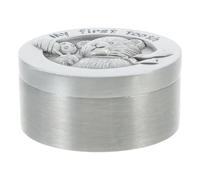Gogogmee Baby Tooth Keepsake Box for Boys and Girls Small Metal Deciduous Tooth Storage Container with Vintage Tin Finish Newborn Memory Collector for Children