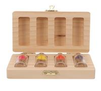 Gogogmee Baby Tooth Keepsake Box with Fetal Hair Storage Organizer for Boys and Girls, Solid Wood Baby Memory Holder with 4 Bottle Slots for Teeth, Umbilical Cord, and Hair Collection