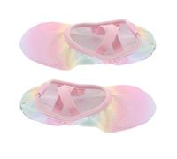 Gogogmee Ballet Shoes Soft Sole Breathable Dance Flats for Lightweight Ventilated Fabric with Slip Traction for Gymnastics and Dance Class Practice Pink