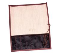 Gogogmee Bamboo Brush Pen Roll Bag Large Capacity Pencil Wrap Organizer with Multiple Slots for Calligraphy and Drawing Pencils Portable Stationery Case for Artists and Students