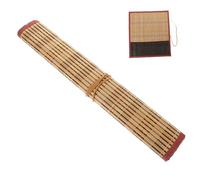 Gogogmee Bamboo Calligraphy Brush Roll up Case with 9 Slots, Large 40x35cm Pencil Wrap for Artists and Calligraphy, Stationery Holder Pouch for Painting and Drawing Brushes