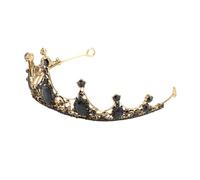 Gogogmee Baroque Black Crystal Tiara Rhinestone Crown Headpiece Lightweight Alloy Wedding Photo Prop for Bride Women Gothic Tiaras Adults Elegant Head Decor