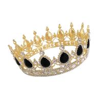 Gogogmee Baroque Bridal Tiara Black Rhinestones, Gold Waterdrop Crown Hair Hoop, High-end Wedding Dress Accessory for Brides and Bridal Headdress
