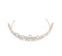 Gogogmee Baroque Rhinestone Bridal Headband Crown with Crystal Embellishments Vintage Wedding Tiara for Brides Princess Pageant Headpiece for Photoshoots and Costume Parties