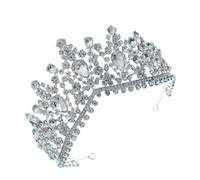 Gogogmee Baroque Style Bridal Crown Silver Rhinestone Wedding Dress Accessory Lightweight for Bride Wedding Hair Party Celebration