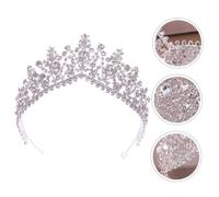 Gogogmee Baroque Style Wedding Crown Large White Crystal Bride Headdress Women Hair Accessory Elegant Bridal Headpiece for Wedding Party Celebration