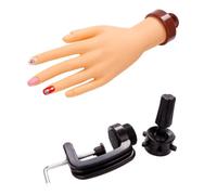Gogogmee Bendable Nail Art Practice Hand Model with Stand Portable Fake Nail Training Tool for Detailed Design and Grafting Lightweight Mannequin and Students