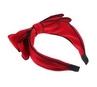 Gogogmee Big Bow Headband for Little Soft Fabric Hairband with Red Edged Bow Comfortable and Sturdy Design for Christmas Party Cosplay Performance and Photography Accessories