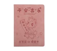 Gogogmee Birth Certificate Cover Pu Leather Document Organizer Pu Sleeve for 2026 Year of The Horse Birth Certificate Insurance Card Holder Pink