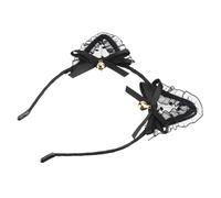 Gogogmee Black Lace Cat Ear Headband Party Headdress with Bell Charming Cosplay Hair Accessory for Masquerade Costume and Themed Events