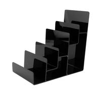 Gogogmee Black Ladder Display Rack for Cosmetics Multifunctional Makeup Organizer Storage Stand for Eye Shadow Purse and Items for Home Office and Hotel Use