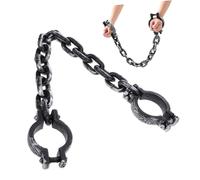 Gogogmee Black Plastic Wrist Shackles for Halloween Costume Party Lightweight Prison with Chain Links Realistic Fake Shackles for Cosplay and Masquerade Accessories