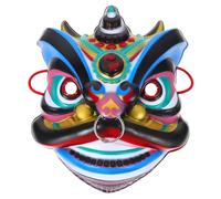 Gogogmee Blue and Unique Visual Effect Dancing Plastic Lightweight Lion Oriental Mask with Delicate Details for Annual Meetings and Stage Performances