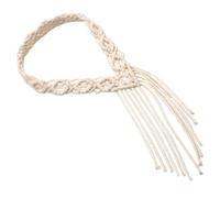 Gogogmee Bohemian Wedding Bride Headpiece Handwoven Macrame Cotton Rope Travel Headband for Women Nordic Style Outdoor Casual Hair Accessory with Stable Fit and Comfortable Wear
