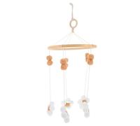 Gogogmee Boho Daisy Nursery Mobile for Crib with Lightweight Wood and Wool Ball Materials, Easy Installation Flower Baby Mobile for Bassinet and Children's Rooms Decoration