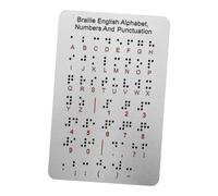 Gogogmee Braille Alphabet Board with Raised Bump Dots for Beginners Stainless Steel Educational Tool Featuring Numbers and Punctuation Friendly Braille Teaching Aid for Visually Impaired