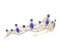 Gogogmee Bridal Baroque Crown Rhinestone Tiara for Wedding Guests Tiaras Waterdrop Crystals Women's Hair Fascinator for Banquet Party
