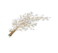Gogogmee Bride Hairpin Pearl Cluster Hairpins Bridal Veil Clips Gold Headdress for Women