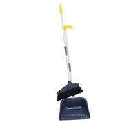 Gogogmee Broom and Dustpan Kit for Floor Cleaning with Ergonomic Handle, Plastic and Metal Materials, Soft Bristle Brush for Home Use, Stable Dustpan Included