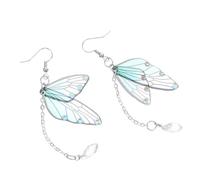 Gogogmee Butterfly Wings Earrings Rhinestone Dangle for Women Lightweight Nature-inspired Jewelry with Vivid Colors DIY Handcraft Kit for Parties Cosplay and Daily Wear Blue