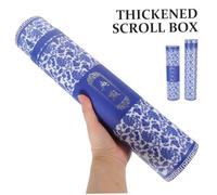 Gogogmee Calligraphy Art Scroll Holder Elegant Painting Storage Box with Thickened Material and Stylish Pattern for Protecting Chinese Calligraphy Works and Scrolls