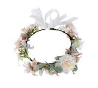 Gogogmee Camellia Wreath Headband Decorative Headdress Lightweight Comfortable Floral Garland Hair Accessory for Women Weddings Parties Festivals Daily Use