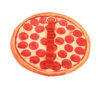 Gogogmee Canvas Roll Up Pencil Case with Realistic Pizza Print Ham Pizza Shape Stationery Holder for Pencils Markers Brushes Portable Reusable Canvas Pen Roll Up Pouch for School Office