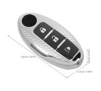 Gogogmee Carbon Fiber Car Key Fob Shell Replacement for Kicks Qashqai Keyless Entry Protector Case Scratch-resistant Silicone Cover with Easy Installation for Secure Fit and Car Key