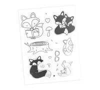 Gogogmee Cartoon Animal Clear Stamps for DIY Scrapbooking Transparent Silicone Scrapbook Seal Funny Fox Design for Crafting Photo Album and Card Making Decor