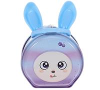 Gogogmee Cartoon Rabbit Piggy Bank Lock, Blue Metal Coin Saving Box for Boys and, Unbreakable Money Jar Suitable for Teaching and
