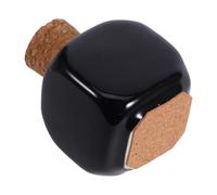 Gogogmee Ceramic Medicine Cup with Wooden Cork Reusable Nail Liquid Container Compact Practical Black Bottle for Acrylic Powder Storage