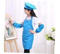 Gogogmee Chef Playset with Wine Red Hat Apron and Sleeve Set for Boys Aged Thick Fabric Cooking Baking Painting Costume for Role Play and Party Fun