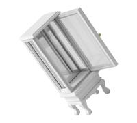 Gogogmee Chic White Miniature Dollhouse Furniture Cabinet Display Case with Organized Interior for Living Bedroom Study Space-saving Decorative Storage