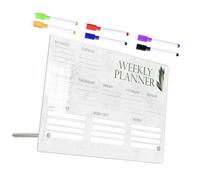 Gogogmee Clear Acrylic Desktop Whiteboard Memo Board with Pins Dry Erase Markers Reusable Planner for Office Home School Weekly Planning and Message Notes