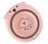 Gogogmee Collapsible Wash Basin Tub with Thickened Base Plastic Portable for Hand Washing Space-Saving Cute Nordic Pink Dog Design