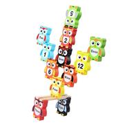 Gogogmee Colorful Wooden Owl Shaped Number Balance Blocks for Cognitive Stacking for Hand Eye Coordination and Logical Thinking Development Safe Educational Building Blocks