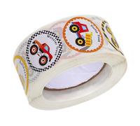 Gogogmee Construction Truck Reward Stickers for Bright Cartoon Vehicle Decals Round Shape Reward Stickers for Classroom Party Craft Decoration Easy to Use and Carry