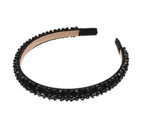 Gogogmee Crystal Beaded Hairband for Women Elegant Four-row Black Crystal Design Headband Lightweight Sparkly Headpiece for Daily Wear Parties and Makeup Accessories