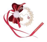 Gogogmee Crystal Car Charm Hanging Ornament with Red Bow and Bell for Rear View Mirror Stylish Car Bling Decoration Pendant Versatile Interior Homes Offices