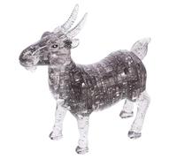 Gogogmee Crystal Glass Goat Ornament Creative Jigsaw Puzzle Grey Animal Adornment for Home Office Decor Gift for Families Friends