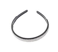 Gogogmee Crystal Hairband for Women Elegant Broad Side Headwear with Rhinestones for Weddings Evening Parties Everyday Wear Stunning Photography Accessory White