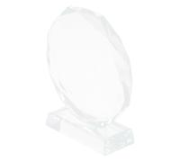 Gogogmee Crystal Trophy Award Octagonal 12cm with Wood Base for Competitions, Celebration, and Sports Recognition - Blank Prize Cup for Memorial Honors and Kindergarten Games