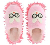 Gogogmee Cute Pink Cartoon Rabbit Detachable Mop Cleaning Slippers for Floor Dust Sweeping, Household Home Slippers Washable Plush, Winter Lazy Floor Cleaning Shoes