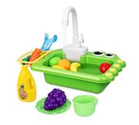 Gogogmee Cute Play Sink for Running Water Portable Kitchen Sink with Safe Rounded Edges and Rich Accessories for Imaginative Pretend Play