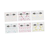 Gogogmee Daisy Face Stickers 6Pcs Assorted Colour Makeup Stickers Waterproof Temporary Face and Collarbone Decals for Women and Girls Easy to Apply for Festivals and Parties