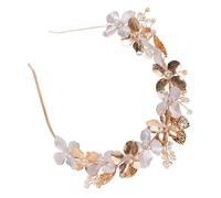 Gogogmee Delicate Floral Headpiece for Bride Handmade Metal Flower and Leaf Hair Hoop Elegant Wedding Hair Accessory for Parties Birthdays and Cosplay Events Comfortable and Safe to Wear