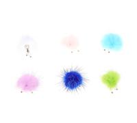 Gogogmee Detachable Nail Hairball Ornaments Easy to Change Colour 6pcs with Pearl Pendant Magnetic Nail Decoration Accessory Assorted Colours for DIY Manicure