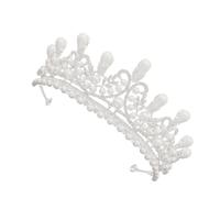 Gogogmee Diamond Pearl Crown Rhinestone Bride Headdress Fashion Headwear Wedding Silver Fascinator Bridal Hair Accessories for Women