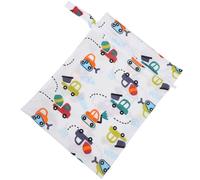 Gogogmee Diaper Bag Single Zipper Nappy Pouch with Cartoon Car Pattern Portable Reusable Wet Dry Organizer for Outdoor Use Lightweight Storage for Milk Clothes and Wet Nappies