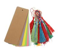 Gogogmee DIY Blank Paper Bookmarks with Tassels Handmade Cardstock Craft Tags for Readers Students Writers Unfinished Page Markers for Book Lovers Birthday Christmas Party Decorations